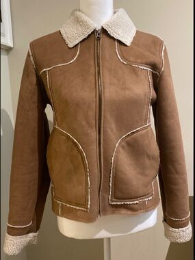 Outer Edge Tan Faux-Suede jacket
